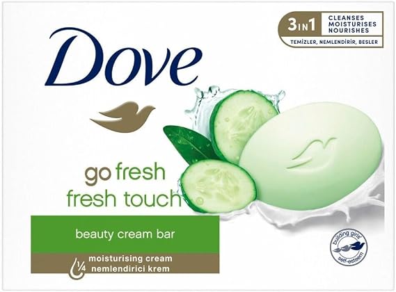 Dove Beauty Cream Bar Katı Güzellik Sabunu Fresh Touch Nemlendirici Etkili, 90 g