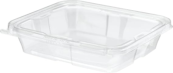 Inline Plastics Safe-T-Fresh 35 Ounce Tamper Evident & Tamper Resistant Rectangular Clamshell Container - Sustainable Deli Containers with Lids, Food Service Containers, Restaurant Containers - TS35