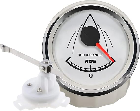 KUS Marine Rudder Angle Indicator Gauge 0-190ohm Signal with Mating Sensor 52mm (2") 12V/24V