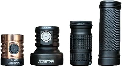 Manker EDC Muscle Combo II EV14 IVMC13 II Head,Cool White,Ultra Strong Focusing Flashlight,1x SBT90.2 LED and 4 x LH351D LED,Up to 4500 Lumen,Compatible with 183501865021700 Battery