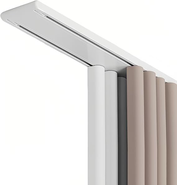 Double Row Curtain Track - Heavy-Duty Ceiling Track For Curtains - Room Divider Curtain Rail System For Privacy In Open Rooms(White,10.2FT(310CM))