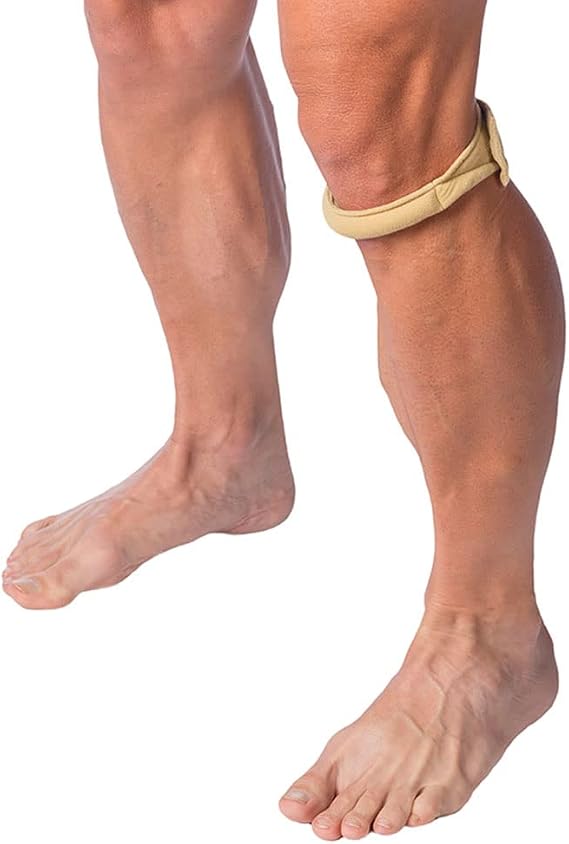 Cho-Pat Original Knee Strap, Patella Support for Runners Knee, Jumpers Knee, Osgood Schlatters, and Chondromalacia, Tan, Medium