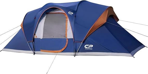 CAMPROS CP Camping Tent 10/12 Person Cabin Tent, 2 Room Water Resistant