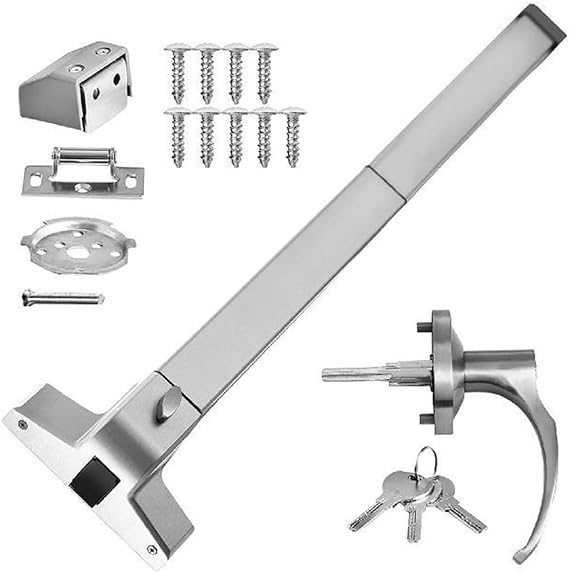 Door Push Bar Panic Exit Device With Exterior Handle Lever Commercial Emergency Exit Bar Panic Exit Device With Door Knob