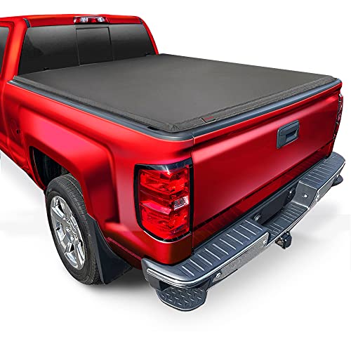 MaxMate Soft Quad-fold Truck Bed Tonneau Cover Compatible with 2007-2013 Chevy Silverado GMC Sierra 1500 NOT FIT 2007 Classic | 59 69 Bed | TCC484003