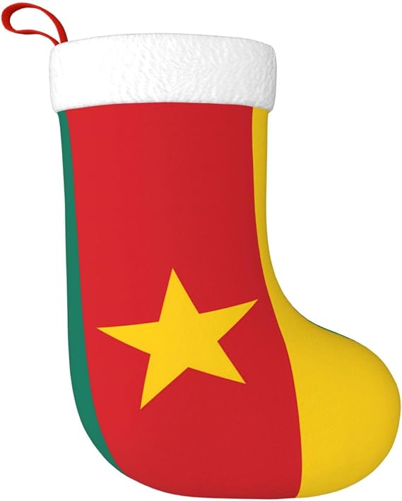 Flag of Cameroon Christmas Stocking Suitable for Christmas Trees and Festive Fireplace Decorations