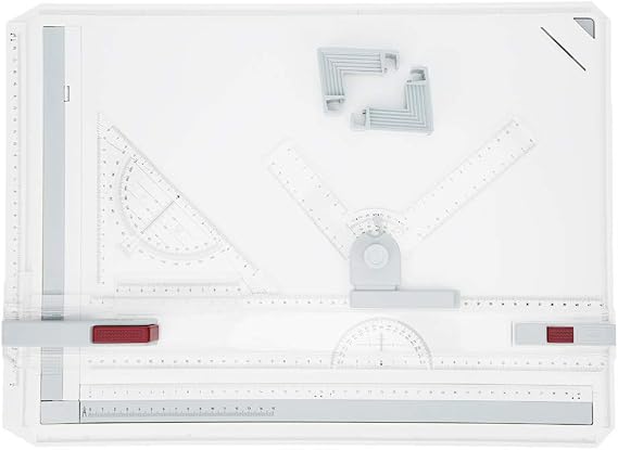 Multifunctional A3 Drafting Table for Artists & Architects - Adjustable Angle Drawing Board with Parallel Ruler and Storage