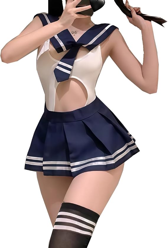 School Girl Outfit Korean Japanese Lingerie Schoolgirl Uniform Sailor Anime Cosplay Roleplay Costume Stockings