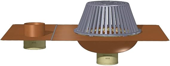 Bottom Outlet Roof Drain with Overflow Fitting Size: 2" No Hub