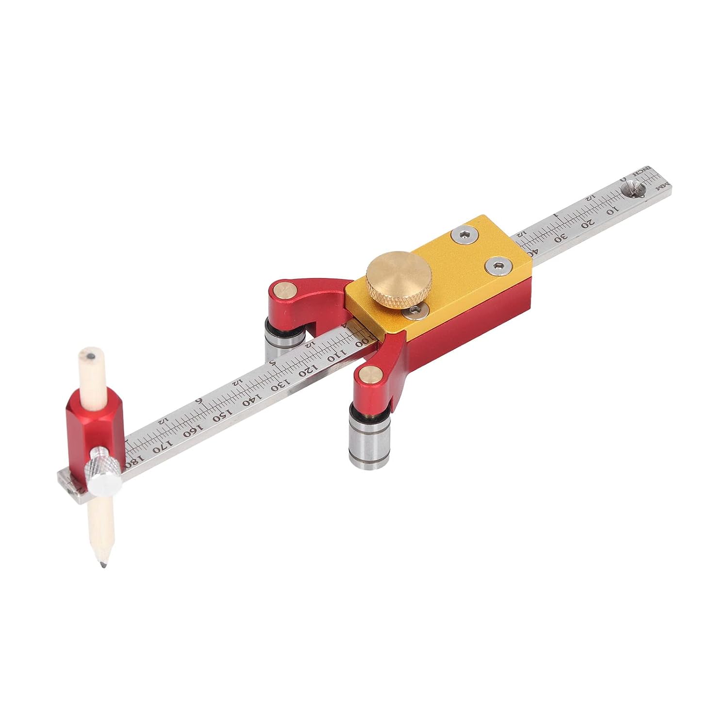 Parallel Scribers, Wheel Marking Gauge Sliding Wood Scribe Tool Aluminum Alloy Wheel Marking Gauge Parallel Linear Arc Drawing Height Measurement