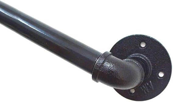 Handrails for Stairs, Industrial Pipe Matte Black Stair Rail Safety Hand Rail Support Bar Antique Rustic Cast Iron Handrail - Matte Black, Supports 250kg