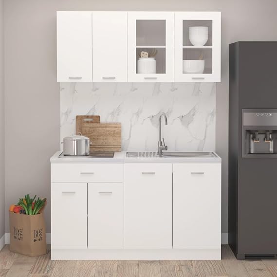 Refined Lyon Kitchen Unit White Composite Wood