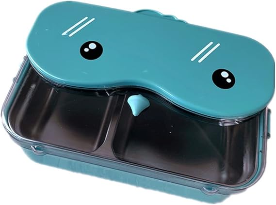Portable Cute Lunch Box for Kids School 2/4Compartment Storage Container Warmer Insulated for Kids Adult Box with Ice Pack Compartment with Bag Accessories Yumbox for Kids Adult Boy