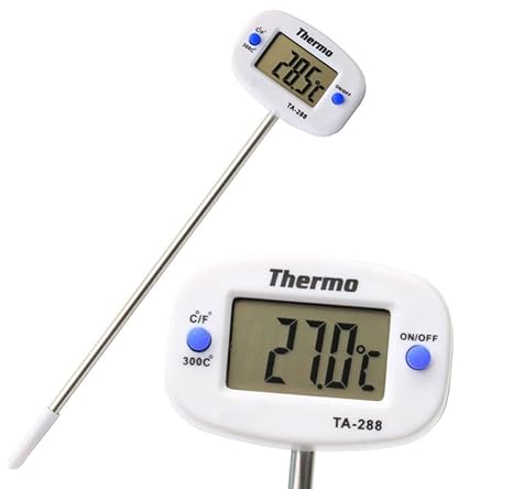 Zauss Thermo Ta-288 Oynar Başlıklı Dijital Mutfak Yemek Termometresi Paslanmaz Çelik Sıcaklık Ölçer