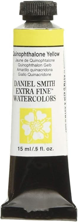 DANIEL SMITH Extra FineTM Watercolor Paint, 15ml, Tube, Quinophthalone Yellow, 0.5 fl oz, (Pack of 1)