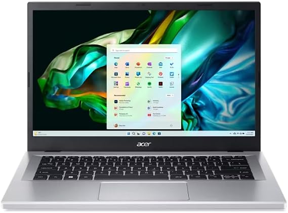 Acer 2024 Laptop | Aspire 3 14 | 14" 1920 x 1080 | Intel-8 Core i3-N305 | Intel UHD Graphics | 8GB LPDDR5 | 512GB SSD | Windows 11 Home | Wi-Fi 6 - Bluetooth 5.1-720p HD Camera - Pure Silver