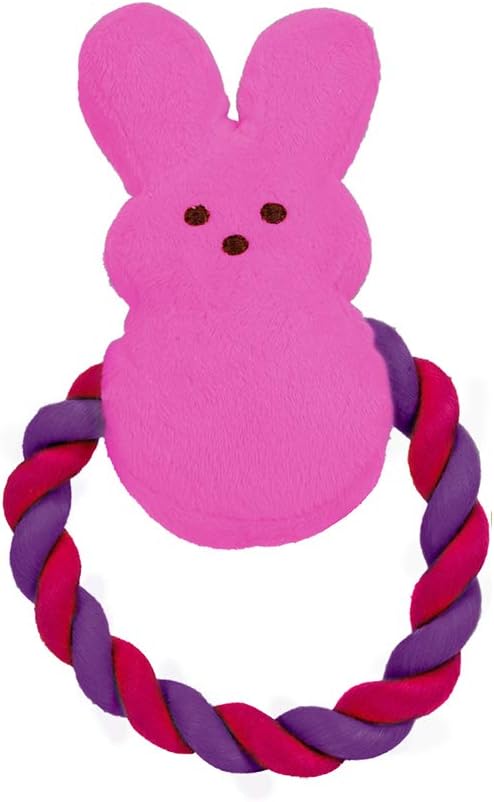 Peeps for Pets Plush Bunny Rope Pull Toy for Dogs | Peeps for Pets Squeaker Dog Toy, Pink/Purple, Dog Toy is a Fun and Cute Way to Entertain Your Pet