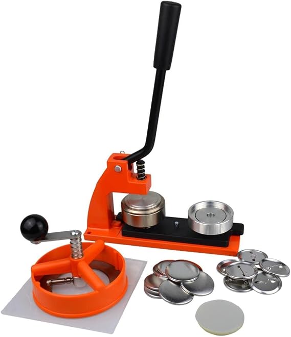 45mm Badge Maker Kit with 100 Badge Parts | Metal Button Press Machine with Circle Cutter | Interchangeable Dies 38mm, 45mm, 58mm | DIY Crafts, Custom Designs, Badge Making Projects