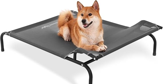 Sweetnight Elevated Dog Bed, Headrest Raised Cot with Steel Frame