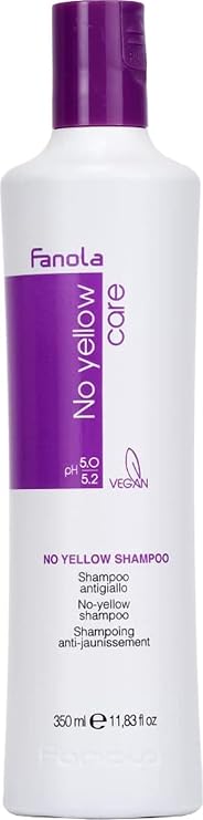 Fanola No Yellow Purple Shampoo & Anti-Brass Hair Toner, 11.8 oz | Controls Brassiness & Orange Tones for Blonde, Silver, Grey & Highlighted Strands, Color-Safe & Extending, Nourishes & Shines