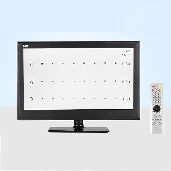 Visual Acuity Chart Digital, 18.5 Inch LCD Electronic Optical Eye Charts, 1-6m Measuring Distance Adjustable, Multiple Visual Targets, for Hospital, Optical Shop