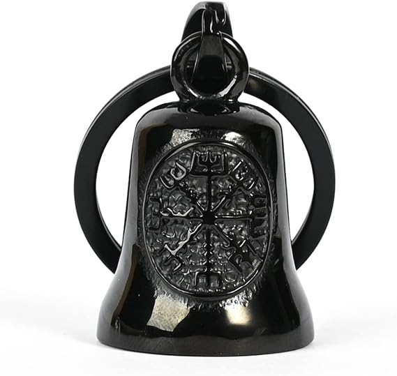 Guardian Bell for Motorbikes: Gremlin Viking Vegvisir Nordic Motorcycle Bell, Keychain Key Rings Motorbike Accessories Lucky Gifts for Women and Men