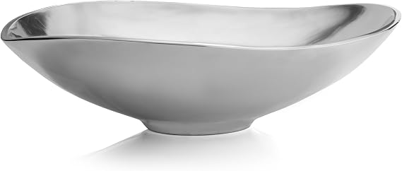 nambe Cradle Bowl | Chillable Salad Serving Bowl for Entertaining and Home Decor | Measures at 15" x 9" | Made with Nambe Alloy | Designed by Steve Cozzolino | Large Centerpiece, Alloy Metal, Chillable, Salad Serving, Designed by Steve Cozzolino
