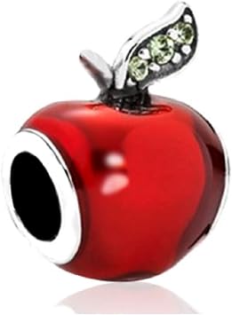 LaBenie Red Enamel Apple Charm Bead
