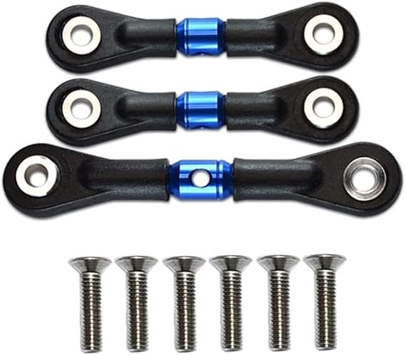 3pcs Steering Link Rod Servo Rod for Tamiya-02-02T02 02T 1/10 RC Car Upgrade Parts Accessories, Blue