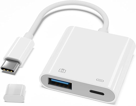 USB C to USB Camera Adapter with 30W PD Charging Port