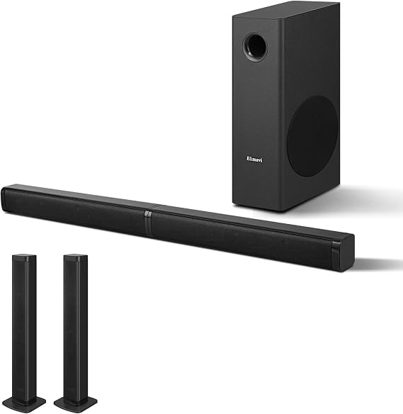 Elimavi 2.1 Channel Soundbar with 5.5-Inch Subwoofer, Detachable Speakers