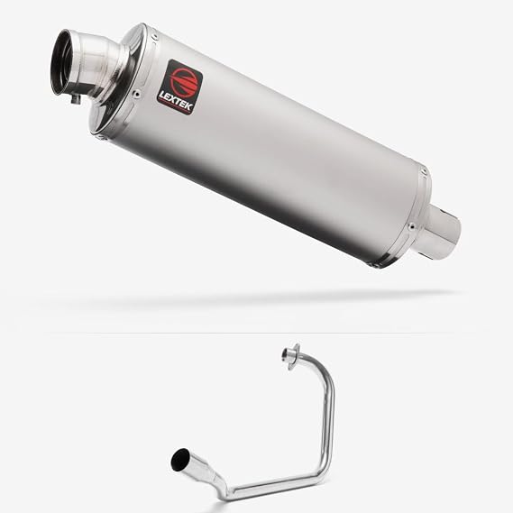 Lextek Stainless Steel Matt OP1 350mm Exhaust System compatible with Honda CB125F/GLR125 (15-19)