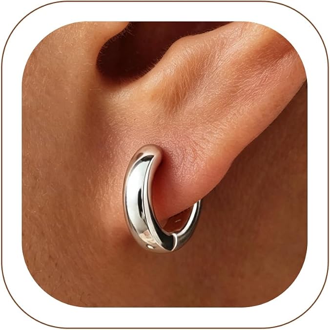 Small Hoop Earrings for Women 7-16mm Stainless Steel Huggie Earrings Lightweight