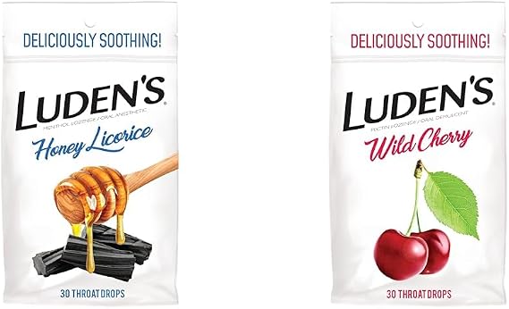 Ludens Honey Licorice & Wild Cherry Throat Drops, 30 Count (Pack of 2)