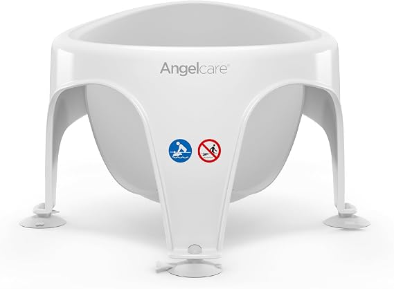 Angelcare - Baby Bath Seat - Soft Touch Support - Water Level Indicator - Fixation by Suction Cups - Grey