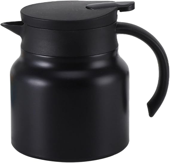 Stainless Steel Thermal Coffee Carafe Vacuum Coffee Carafe Tea Pot Double Wall Hot Water Bottle for Home Office Holiday Gifts, black