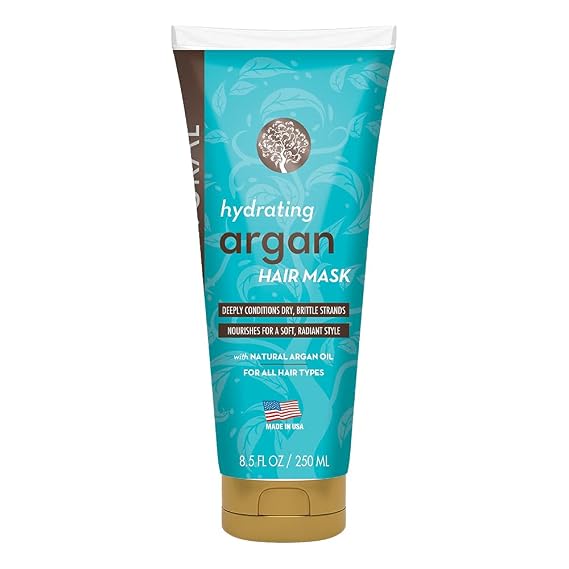 Arganatural Hair Mask with Argan Oil, 8.5 FL OZ, Bamboo Extract and Coconut Oil, Paraben Free, Intense Hydration for Damaged Hair