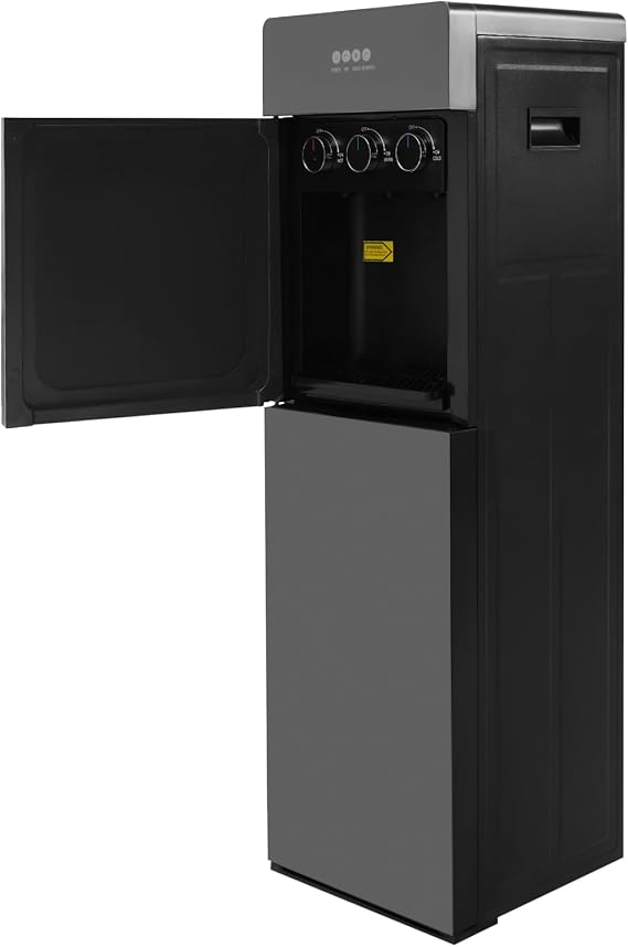 Bottom Loading Water Cooler Dispenser for 5 Gallon Bottles - Hot, Room Temperature Water & Cold Water, 5 Gallon Water Dispenser with Indicator Lights for Offices Apartment Meeting Room (Silver Gray)