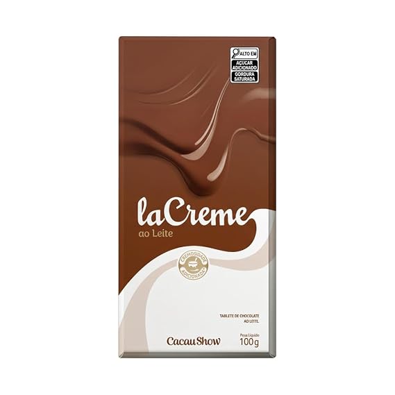 Cacau Show La Creme - Tablete Chocolate 100g Creamy Brazilian Milk Chocolate Bar | Tablete de Chocolate ao Leite Importado