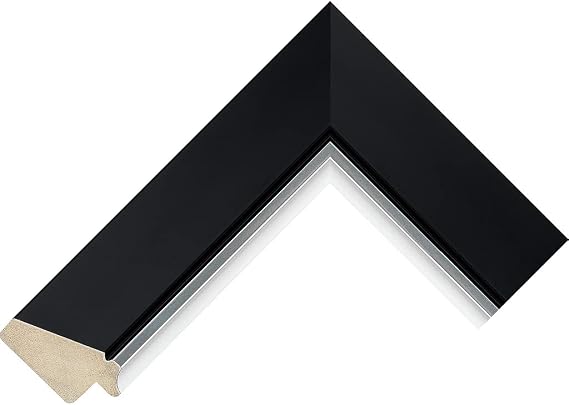 Customisable Bezel/Frame compatible with the Samsung Frame TV (43 inch) - Black Frames (Angled Black and Silver 50mm)