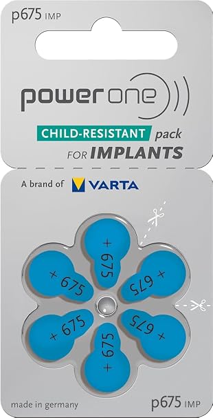 Hearing Aid Supply Shop Power One Cochlear Implant 675 Batteries! 5, 60-Packs, Total 300 Batteries
