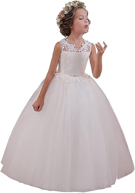 Abaowedding Flower Girl Dresses First Communion Dresses Girls Pageant Dresses Ball Gown Lace up Girl Dresses