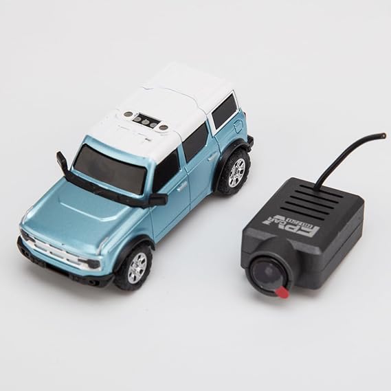 Mini RC Car with HD FPV Camera, 1/64 Scale APP-Controlled Fully Proportional FPV Remote Control Racing Car with Gyro Stabilizer and LED Lights, Gifts for Vehicle Lover (Dark Blue)