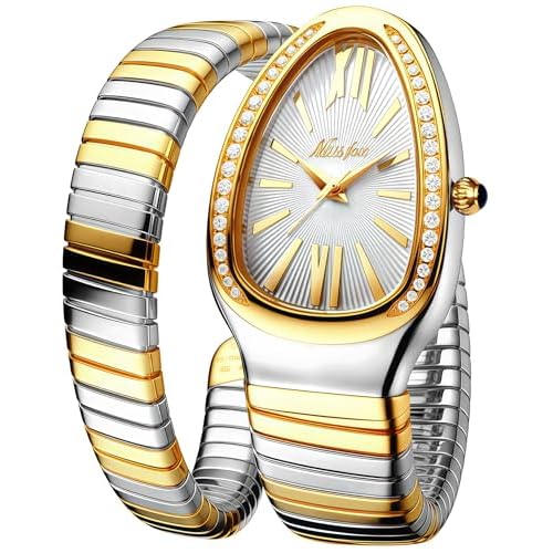 MASTOP Snake Face Watch for Women 5.9-7.1in Snake Shape Face Women Watches Ladies Watches Waterproof Steel Dainty Dress Female Wrist Watches Relogio Feminino