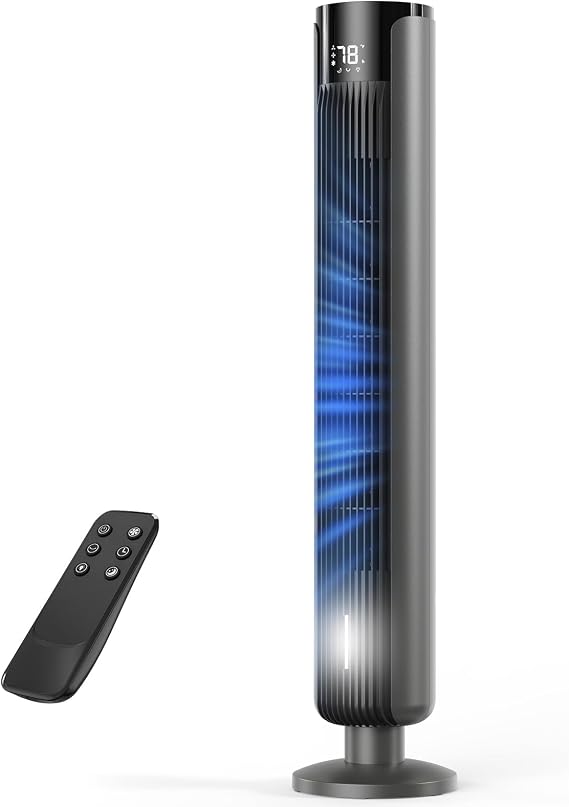 2026 Upgraded Tower Fan for Bedroom - 36 inch 3 Speeds Ultra Quiet Standing Fan with Remote,70 Oscillation,12H Timer with Led Display,Sleep Mode & Night Light,Bladeless Fan for Indoors Home Office