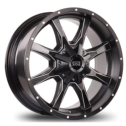 20x9 Mudder Trucker MT513 Breakover Black with Milled Edge 8x165 8x165.1 ET18 wheel rim