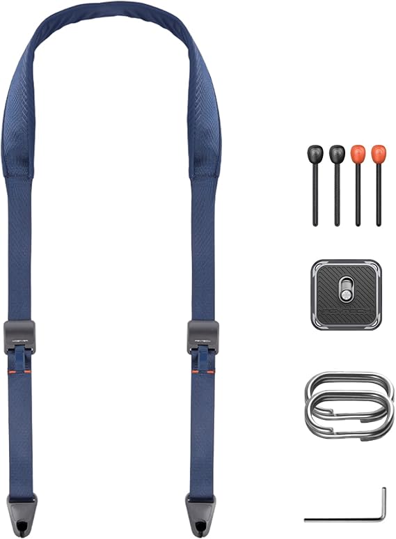 PGYTECH Camera Shoulder Strap Adjustable w Quick Release Plate for DSLR/SLR | 1.8" Wide, UHMWPE Material Supports 90kg, One-Hand Operation, EPDM Padding,Long Shoulder Neck Strap for Photographers, Blue
