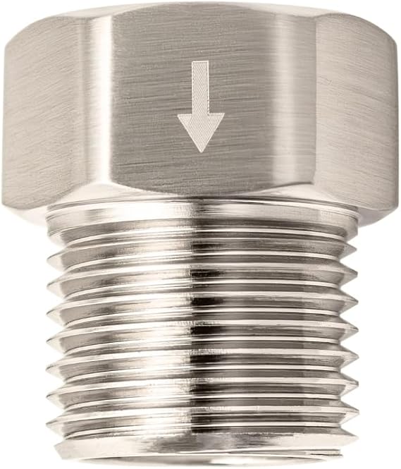 High Sierra - Solid Lead-Free Brass Construction. Certified Backflow Preventer for Handheld Shower Heads - Brushed Nickel Finish