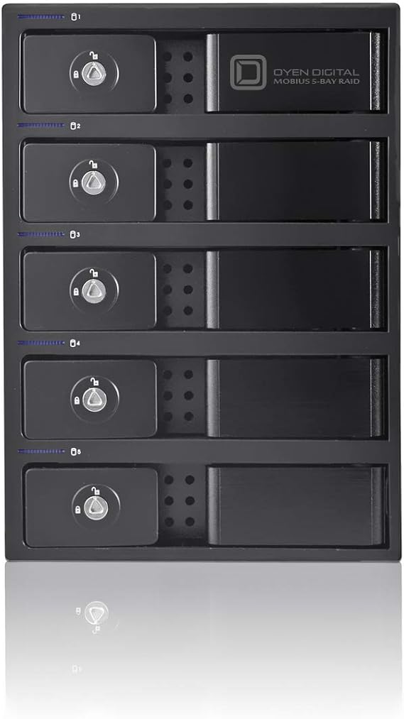 Oyen Digital Mobius 5-Bay FireWire 800, eSATA, USB 3.0 RAID Hard Drive Enclosure, Black