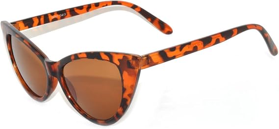 OWL Womens Cat Eye Sunglasses Classic Vintage High Pointed Winged Retro Design UV Protection